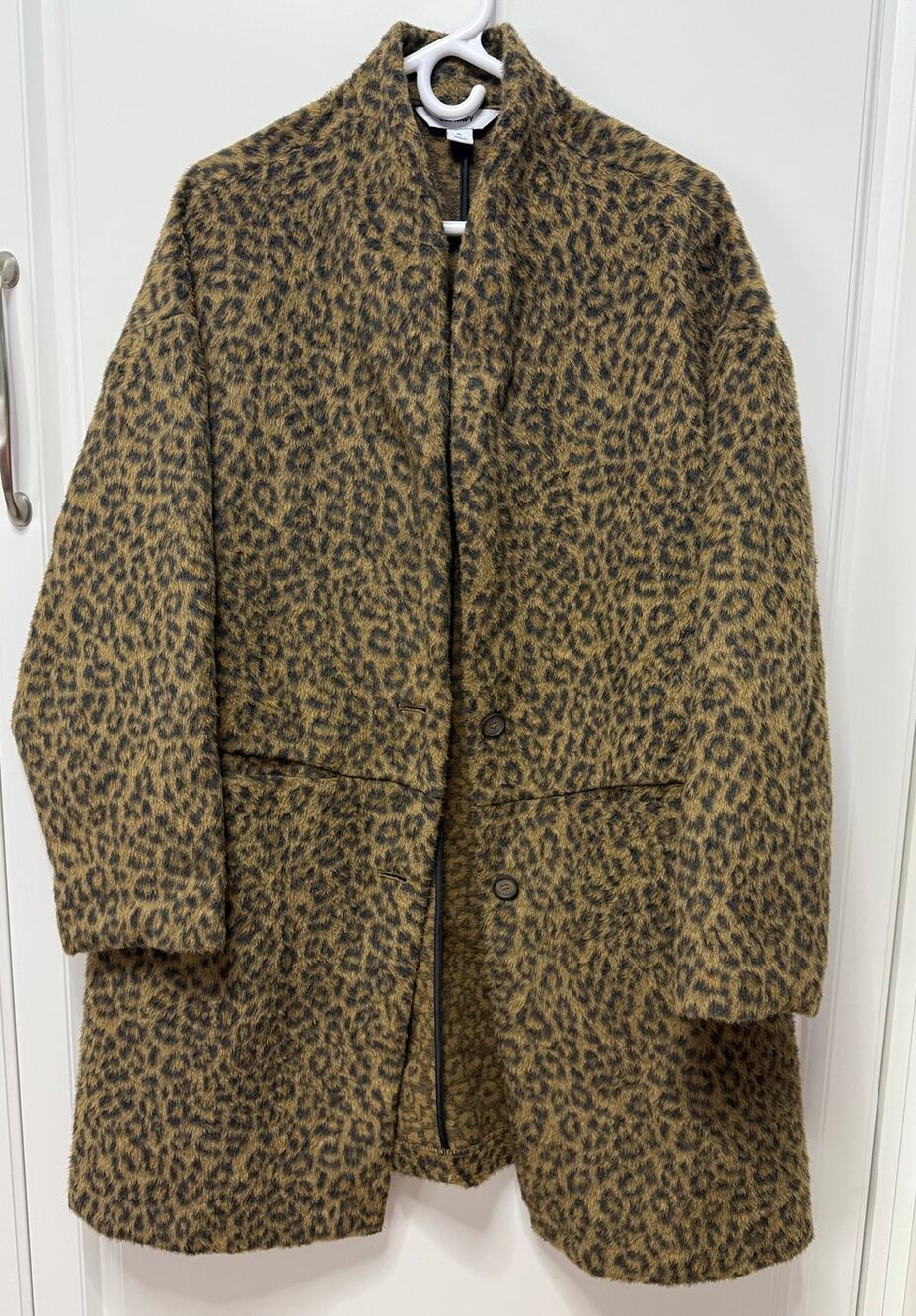 Old Navy XL Wool Coatigan Long-Line Cardigan Coat leopard Wild Spots Mobwife